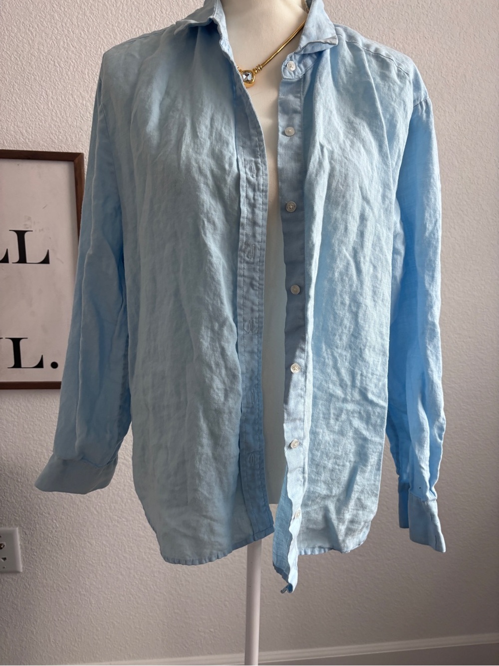 Tommy Bahama Light Blue Linen Button-Down Shirt